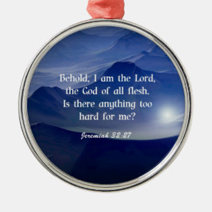 Jeremiah 32:27, Schrift Ornament Aus Metall