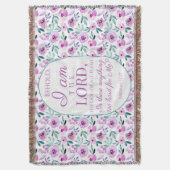 Jeremiah 32:27 Uhr mit lila Blumen Hintergrund Decke (Vorderseite Vertikal)