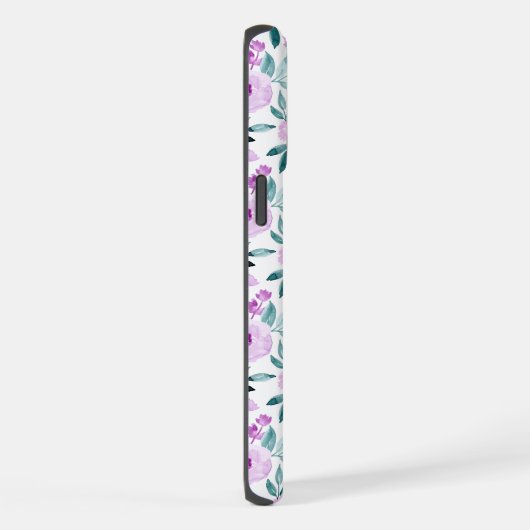 Jeremiah 32:27 Uhr mit lila Blumen Hintergrund iPhone Hülle (Rechte Seite)