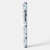 Jeremiah 32:27 Uhr mit lila Blumen Hintergrund iPhone Hülle (Linke Seite)