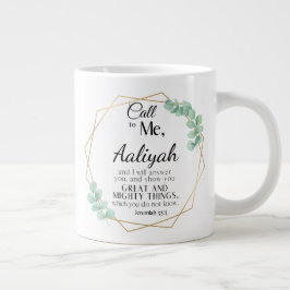 Jeremiah 33:3 Anruf an Me Eukalyptus Personalize Jumbo-Tasse