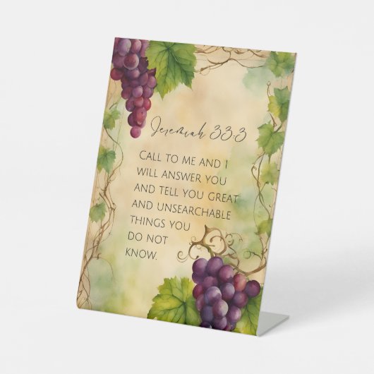 Jeremiah 33:3 Christlich Bibelverse Sockelschild (Vorderseite)