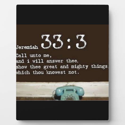 Jeremiah 33:3 fotoplatte (Vorderseite)