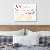 Jeremiah 33:3 leinwanddruck (Insitu (Schlafzimmer))