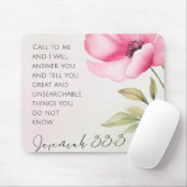 Jeremiah 33:3 Pink Rose Heart Mouse Pad Mousepad (Mit Mouse)