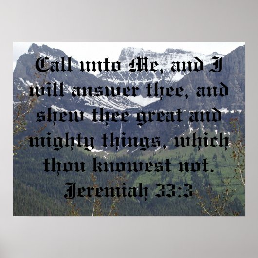 Jeremiah 33:3-Plakat Poster (Vorne)