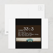 Jeremiah 33:3 postkarte (Vorne/Hinten)