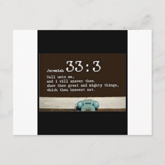 Jeremiah 33:3 postkarte (Vorderseite)