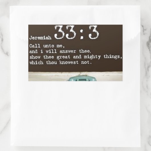 Jeremiah 33:3 rechteckiger aufkleber (Tasche)