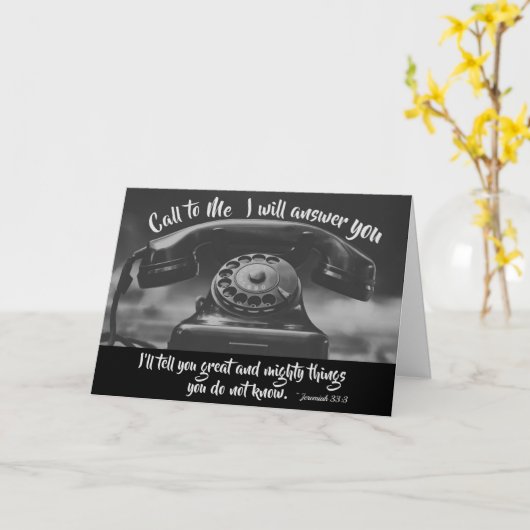 Jeremiah 33:3 Ruf an Ich werde dir antworten, Bibe Karte (Gelbe Blume)