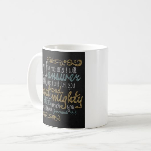 Jeremiah 33:3 Tasse (Vorderseite Links)