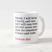 Jeremiah 33:6 - Jumbo-Tasse (Vorderseite Rechts)