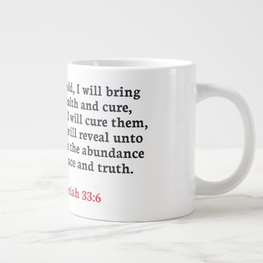Jeremiah 33:6 - Jumbo-Tasse (Rechts)