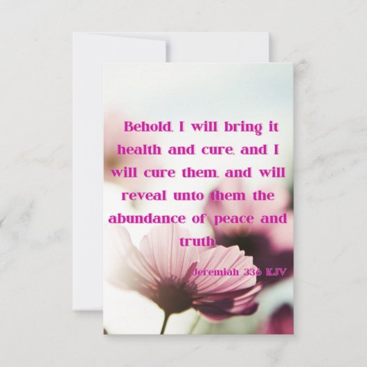 Jeremiah 33:6 KJV Bibelschrift Pic Gruß Karte (Vorderseite)