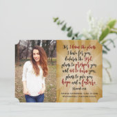 Jeremiah Christlich Bible Verse Foto Abschluss Einladung (Stehend Vorderseite)