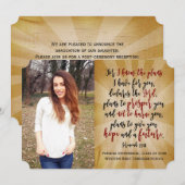 Jeremiah Christlich Bible Verse Foto Abschluss Einladung (Vorne/Hinten)