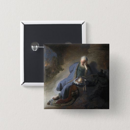 Jeremiah Lamenting über den Fall Jerusalems, Rembr Button (Vorne & Hinten)