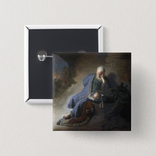 Jeremiah Lamenting über den Fall Jerusalems, Rembr Button (Vorne & Hinten)