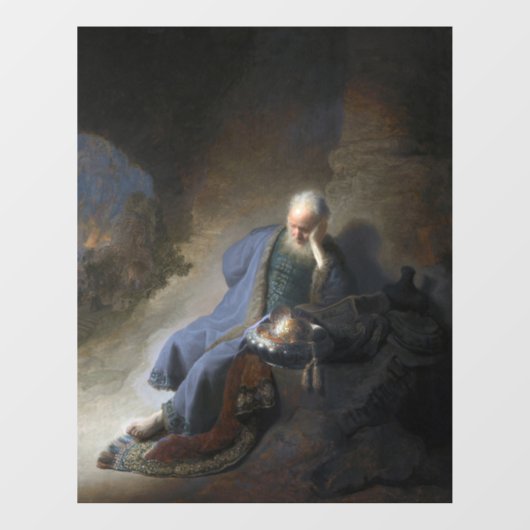 Jeremiah Lamenting über den Fall Jerusalems, Rembr Fensteraufkleber (Blatt)
