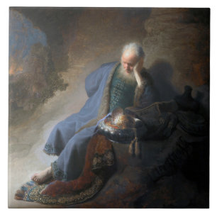 Jeremiah Lamenting über den Fall Jerusalems, Rembr Fliese