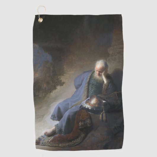 Jeremiah Lamenting über den Fall Jerusalems, Rembr Golfhandtuch (Vorderseite)