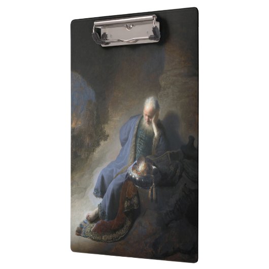 Jeremiah Lamenting über den Fall Jerusalems, Rembr Klemmbrett (Links)