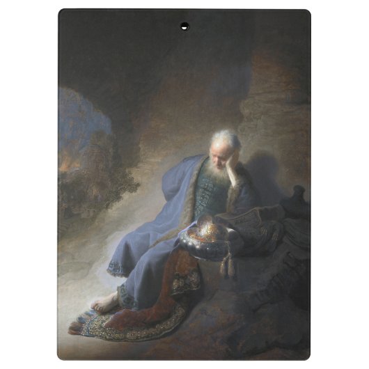 Jeremiah Lamenting über den Fall Jerusalems, Rembr Klemmbrett (Rückseite)