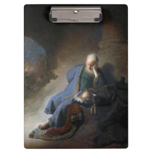 Jeremiah Lamenting über den Fall Jerusalems, Rembr Klemmbrett