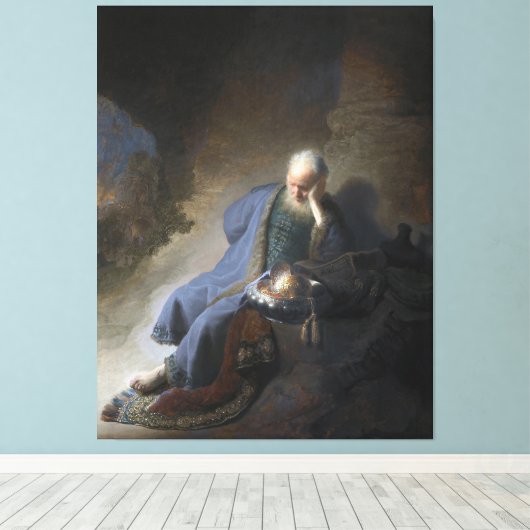 Jeremiah Lamenting über den Fall Jerusalems, Rembr Leinwanddruck (Insitu (Holzboden))