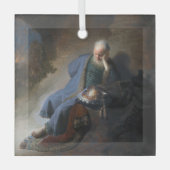 Jeremiah Lamenting über den Fall Jerusalems, Rembr Ornament Aus Glas (Vorderseite)