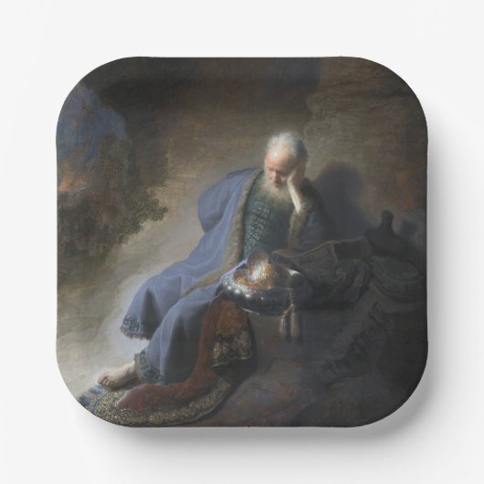 Jeremiah Lamenting über den Fall Jerusalems, Rembr Pappteller (Vorderseite)