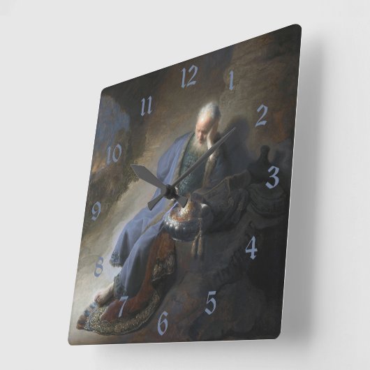 Jeremiah Lamenting über den Fall Jerusalems, Rembr Quadratische Wanduhr (Winkel)