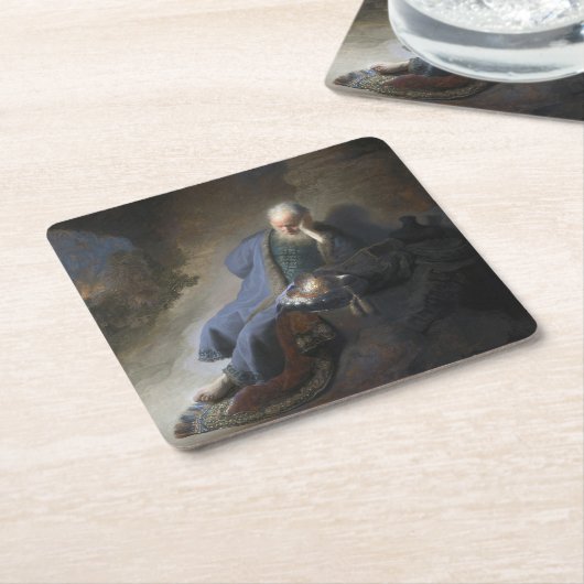 Jeremiah Lamenting über den Fall Jerusalems, Rembr Rechteckiger Pappuntersetzer (angewinkelt)