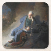 Jeremiah Lamenting über den Fall Jerusalems, Rembr Rechteckiger Pappuntersetzer (Vorderseite)