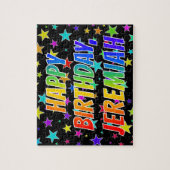 "JEREMIAH" Vorname, Fun "HAPPY BIRTHDAY" Puzzle (Vertikal)