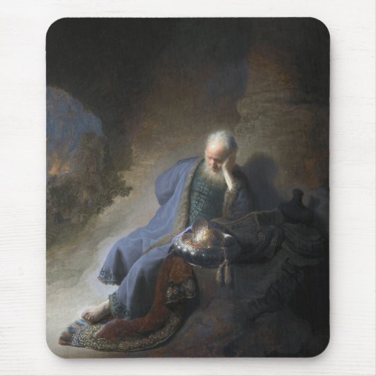 Jeremiah Zerstörung Jerusalem Bibel Rembrandt Mousepad (Vorne)