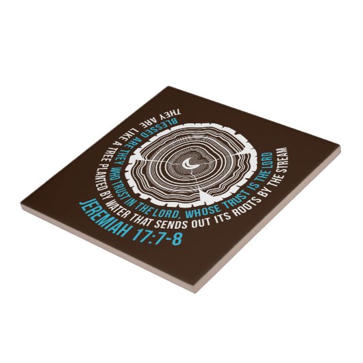 Jeremias-17:7 - 8 Baum-Ringe Fliese (Seite)