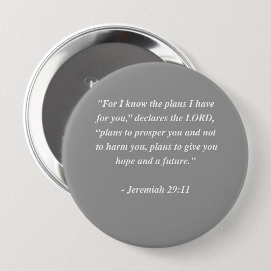 JEREMIAS-29:11 Bibel-Vers Button (Vorne & Hinten)