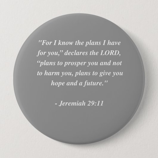 JEREMIAS-29:11 Bibel-Vers Button (Vorderseite)