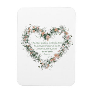 Jeremias-29:11 Blumenherz-Magnet Magnet