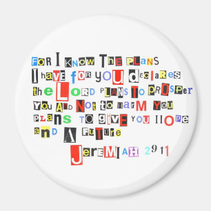 Jeremias-29:11 Lösegeld-Anmerkungs-runder Magnet