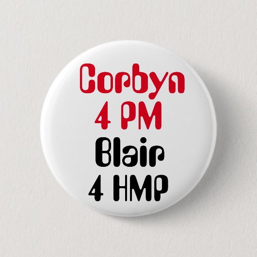 Jeremy Corbyn 4 Knopf-Abzeichen P.M. Blair 4 HMP Button (Vorderseite)
