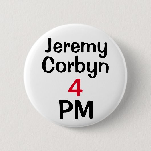 "Jeremy Corbyn 4 Knopf-Abzeichen P.M." Button (Vorderseite)