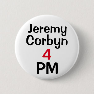 "Jeremy Corbyn 4 Knopf-Abzeichen P.M." Button