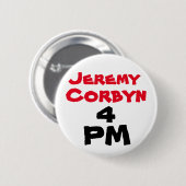 "Jeremy Corbyn 4 Knopf-Abzeichen P.M." Button (Vorne & Hinten)