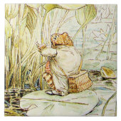 Jeremy Fisher auf einem Lily-Pad von Beatrix Potte Fliese (Vorderseite)