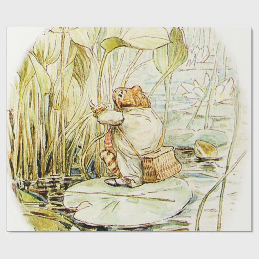 Jeremy Fisher auf einem Lily-Pad von Beatrix Potte Geschenkpapier (Flach)