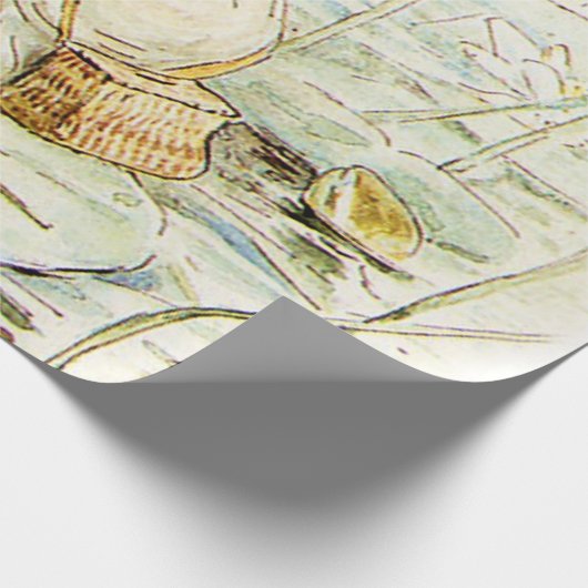 Jeremy Fisher auf einem Lily-Pad von Beatrix Potte Geschenkpapier (Ecke)