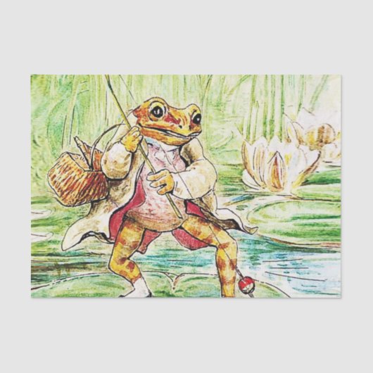 "Jeremy Fisher Catches a Fish" von Beatrix Potter Seidenpapier (Vorderseite)
