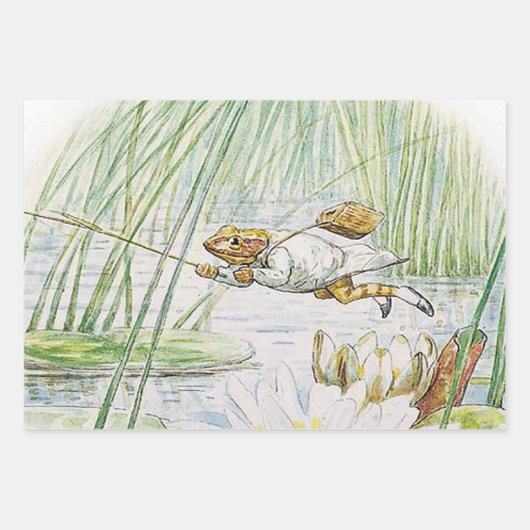 Jeremy Fisher macht einen großen Sprung von Beatri Geschenkpapier Set (Vorderseite)